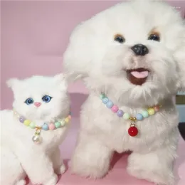 Hundekragen Verstellbare Haustier Perlen Halskette Accessoires für Katzen Tiere Mode Strass Cat Halsband Kätzchen Collier Chat