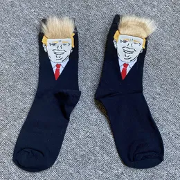 Adult socksTrump, Trump, Personality, Blonde Hairstyle, Hair Socks, Cotton Mid-Leg Cotton Socks, Spoof