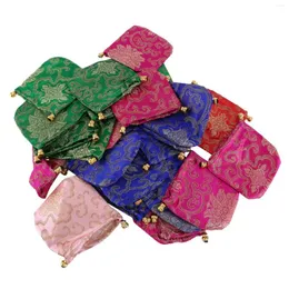 Jewelry Pouches 24pcs Silk Brocade Pouch Bag Drawstring Coin Purse Gift Value Set