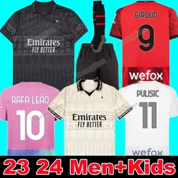 23 24 Fußballtrikots GIROUD DE KETELAERE RAFA LEAO MILANS Fußballtrikot viertes Herren-Kinderset PULISIC LOFTUS-CHEEK THEO Fußballtrikot