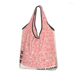 Shopping Bags Custom Yayoi Kusama Germination Women Portable Large Capacity Grocery Tote Shopper