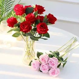 Decorative Flowers Simulated Velvet Rose Artificial Flower Home Living Room Wedding Single Piece