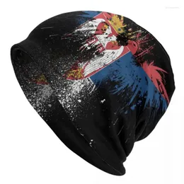 Berretti Cappelli a cuffia vintage con bandiera della Serbia Cappello lavorato a maglia fresco per donna Uomo Caldo inverno Serbo Orgoglioso Skullies Berretti