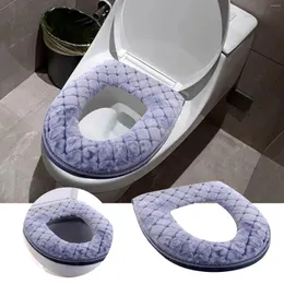 Toilet Seat Covers Posture Warm Zipper Bathroom Mat Cushion Winter Soft Closestool H Cover Violet Grey Sensory