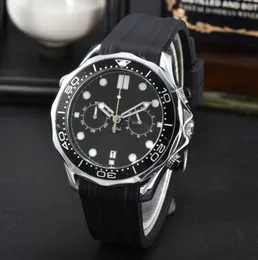 Mens Watch Luxury Chronograph Quartz Watches Business Modern Day Wristwatch Leather Stainless Steel Buckle Round Watch scratch resistant Christmas gift