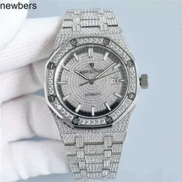 Роскошные мужские часы Ap Diamond Diamonds Watch Pass Test Кварцевый механизм vvs Iced Out Sapphire Diamond Watch auto RIKO Высококачественные механические часы UHR Bust Down Out Royal