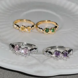 Anelli a grappolo Dolce Fresco Giocoso Artiglio di gatto Cuore AAA Cubic Zirconia Anello regolabile con apertura per Regali di San Valentino Moda