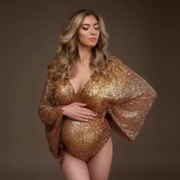 الأمومة poshoot bodysuit الحمل pography الدعائم لباس مثير جسم لامع بذمة خاصة