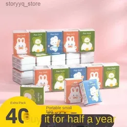 Tissue Boxes Napkins 40 Sachets Paper Napkin Cartoon Cute Handkerchief Paper Without Fragrance Can Be Wet Water Portable Facial Tissue Napkins 3 Ply Q240222