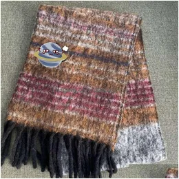 디자이너 고품질 황후 Dowager Scarf Mohawk Wool Cape Cape NV Shoder 따뜻한 줄무늬 다목적 캐주얼 학생 이중 사용 한국어 드롭 DEL DHCLW