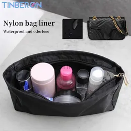 Cosmetic Bags TINBERON Nylon Bag Liner Handbag Insert Bag Organizer Make up Bag Travel Inner Storage Cosmetic Bags Purse Portable Bag in Bag zln240222