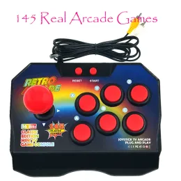 Gracze NOWOŚĆ RETRO ROTRO JOYSTICK CONSOLY GRY KOSIENIOWE 16 BYT BUSTIN 145 Arcade Game ABS Console Player Stick Controller Console Av Av