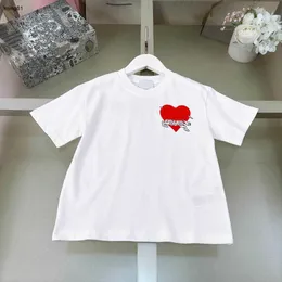 Брендовые детские футболки, летние детские футболки с короткими рукавами, размер 100-160 см, дизайнерская детская одежда, футболки с принтом в виде красного сердца для девочек и мальчиков 24 февраля 2020 г.