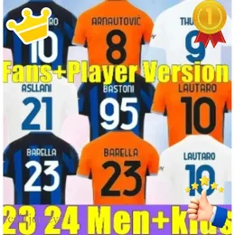 Barella Soccer Jersey Inters Dzeko S Lautaro Vidal J. Correa 23 24 Football Shirt Calhanoglu Gagliardini Men Kit Yellow 3rd Kids Hirt
