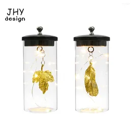 Candle Holders 2Pcs High Wireless Table Lamp Pendant Lights With Hanging Leaf Fairy For Living Bedroom Room Wedding Party