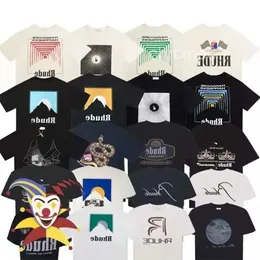 Rhude Mens T Shirt Designer dla mężczyzn Damskie koszule moda z literami swobodne letnie koszulki z krótkim rękawem Kobieta ubrania