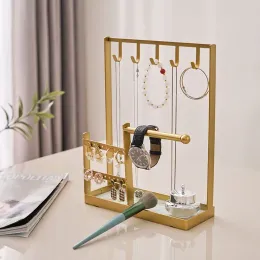 Necklaces Jewelry rack Nordic gold necklace storage display organizer iron jewelry stand earrings bracelet rack