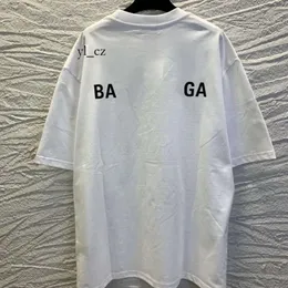 Balencigaly France Paris Designer Cotton Blend T Shirts Letter Printed Mens Women Grafiska ärmar 2b Kläder Casual Fashion Trend Balencaigaly Crew Neck 4153