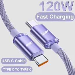 120W USB C -kabel Snabbladdning Kabel PD Typ C Snabbladdningsdata för Samsung S24 Xiaomi LG