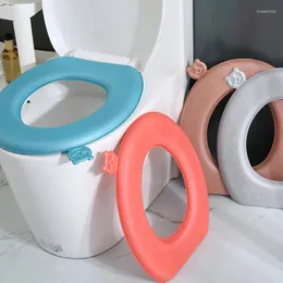 Toilet Seat Covers 1PC EVA Waterproof Cover Thickened Universal Cushion Wiht Cartoon Handle Paste Type