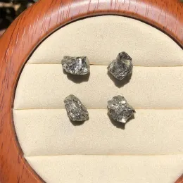 Серьги 1 Пара Fengbaowu Natural Rough Stone Pyrite Serging Stud 925 Серебряная серебряная мода подарок для женщин