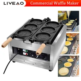 Commercial Coin Waffle Maker Machine Round Shape Waffle Machine Snack Maker