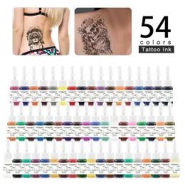 INKS 20/40/54PCS Tattoo Tattoo Conjunto de pigmentos Tattoo Kit Professional Beauty Paints Makeup Tattoo Body Art Leten