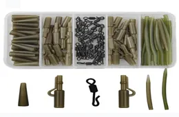 120pcs Carp Fishing Tackle Accessories Carp Rigs Tackle Safety Lead Clips Quick Swivel AntiTangle Sleeve Kit7477056