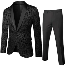 Mens Business and Leisure Suit Set Mens Korean Version Slim Fit Wedding Groom Dress Two-Piece Set P230 231113