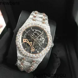 SuperClone Ap Diamond Diamonds Watch Pass Test Quartz Movement vvs Iced Out Sapphire New Skeleton Vvs1 Watch Rose Gold Mixed Silber Top Quality Mechanical Men Out Sa