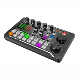 Equipment F998 Sound Card Microphone Sound Mixer Sound Card Audio Mixing Console Amplifier Drop Shipping