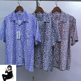 Lampart Print Shirt Wysokiej jakości mężczyźni mężczyźni damski streetwear swobodny koszulka