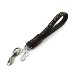 Dog Collars Short Leash Soft Handle Leather Collar With Detachable Metal Buckle