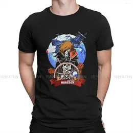 Homens Camisetas Capitão Harlock Espaço Pirata Camiseta Homme Homens Roupas 4XL 5XL 6XL Camisa de Algodão