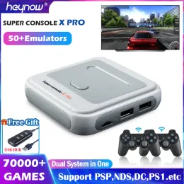 Spelare Heynow Amlogic S905X WiFi 4K HD Super Console X Pro 50+ Emulator 70000+ Games Retro Mini TV Box Videospel för PS1/N64/DC