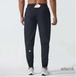 Yogahosen LL Herren Jogger Lange Hosen Sport Outfit Schnell trocknend Kordelzug Turnhallentaschen Jogginghose Hosen Lässige elastische Taille Fitness lu Sportlich lässig