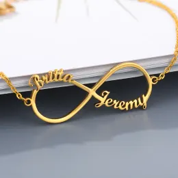 Armreifen V anziehen Infinity Anhänger Armband Personalisierte Name Armband Frauen Männer Schmuck beste Freunde Geschenk maßgeschneiderte Pulseras mujer