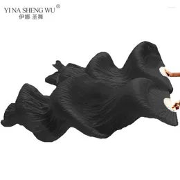 Scena zużycie 1PC Czarna imitacja/Rayon Silk/Real Silk Belly Dance Long Fan Bamboo Ribs ręcznie robione wykonanie ćwiczeń Bellydance