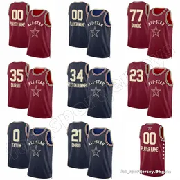 SALE 2024 All-Star Hot Press Print Basketball Jersey SGA LeBron Haliburton Stephen Curry Kevin Durant Brunson Luka Doncic Embiid Jayson Tatum Banchero Jokic Booker