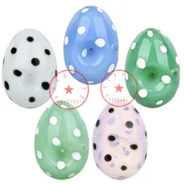 Latest Colorful Egg Heady Smoking Glass Pipes Portable Dry Herb Tobacco Filter Spoon Bowl Innovative Decoration Handpipes Cigarette Holder DHL