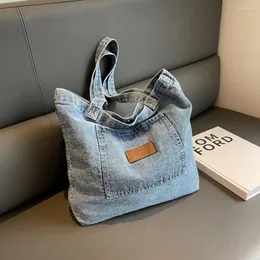 Evening Bags Luxury Designer Women Handbag Denim Clutch Bag Solid Color Underarm Vintage Simple Female Commuter For Office Travel