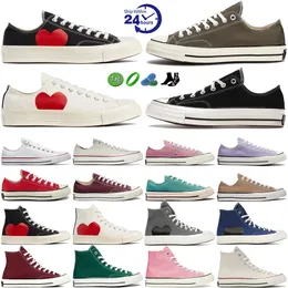 Men Women Designer Canvas أحذية غير رسمية 1970 Chucks All Star 70 Fashion Leather Sneakers Neakers Triple Black White Gray Blue Red Green Descorers Mens Trainers