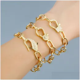 Теннисные женские кубинские браслеты-цепочки с звеньями Iced Out Bling Rhinestone Infinity Fish Lobster Hip Hop Jewelry 18K Позолоченные модные Hipho Dhwlj