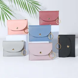 2022 PU Leder Einfache Mini Taschen Kupplungen Mode Frauen Brieftasche Kurze Geldbörsen Nette Haspe Kupplung Karte Geld Tasche Student Münze geldbörse