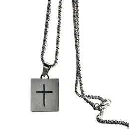 Necklaces TF micro SD card holder selfbombing slot cross pandent stainless steel man necklace
