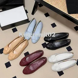 Designer-Kleiderschuhe, Damen-Slipper, echtes Leder, Sneakers, Ballerinas, gesteppter Loafer