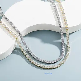 Xishuo High Quality Cheap Iced Out 2.5mm 3mm 4mm 5mm Brass Rhinestone Tennis Chain Necklace for Men and Women