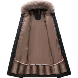 Fur 2022 New Plus Size Raccoon Collar Liner Detachable Natural Fur Coat Winter Jacket Xlong Women Mink Fur Liner Hooded Parkas