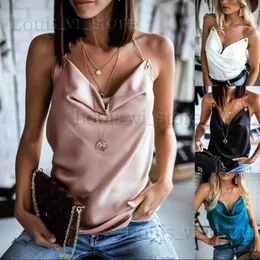 دبابات المرأة CAMIS 2021 الصيف مثير حزام ساتان النساء رقيقة البرية الصلبة الصلبة في VEST WOMIN TANK TOPS TOPS BASION SHIFFON SHIFFONSY Y2K CAMISOLE T240222