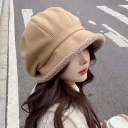 Berets Lambswool Bucket Hats Caps Fleece Thickened Bowler Beret Winter Warm Fashion Accessories